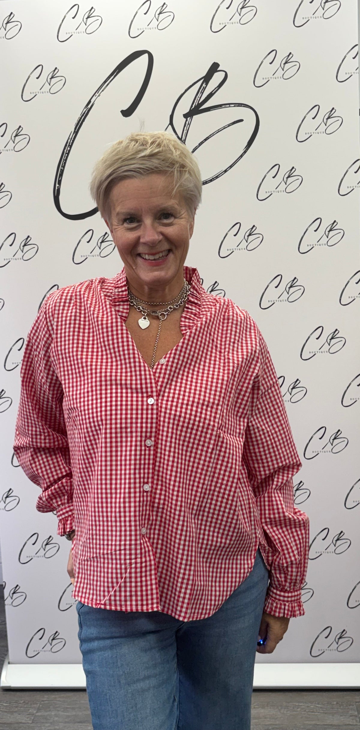 Luella Braemar Red Gingham Blouse