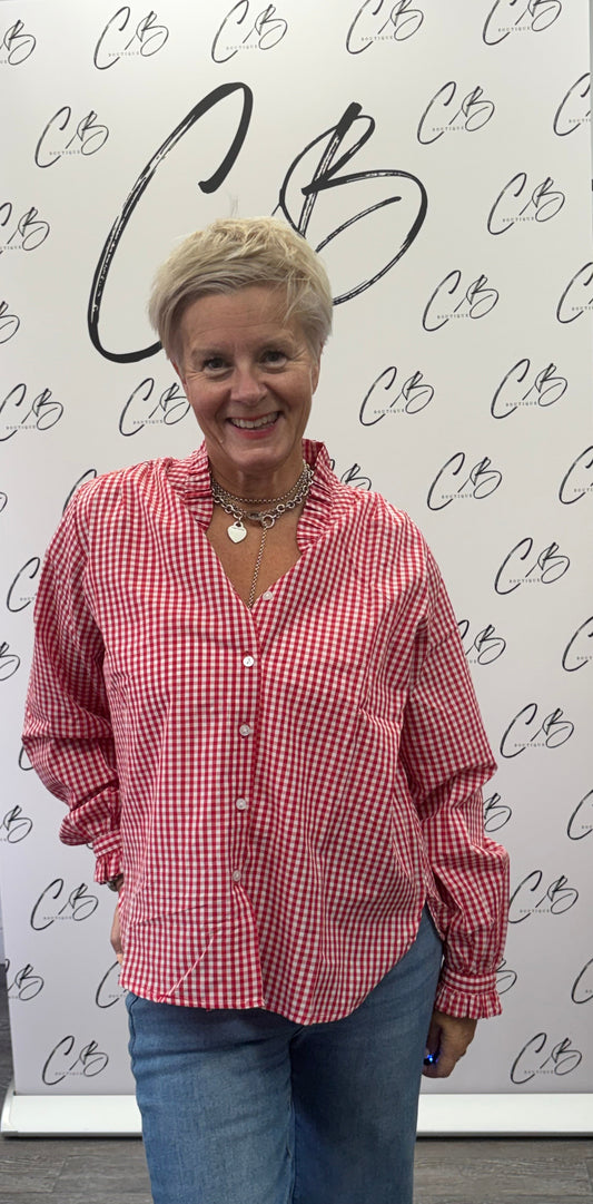 Luella Braemar Red Gingham Blouse