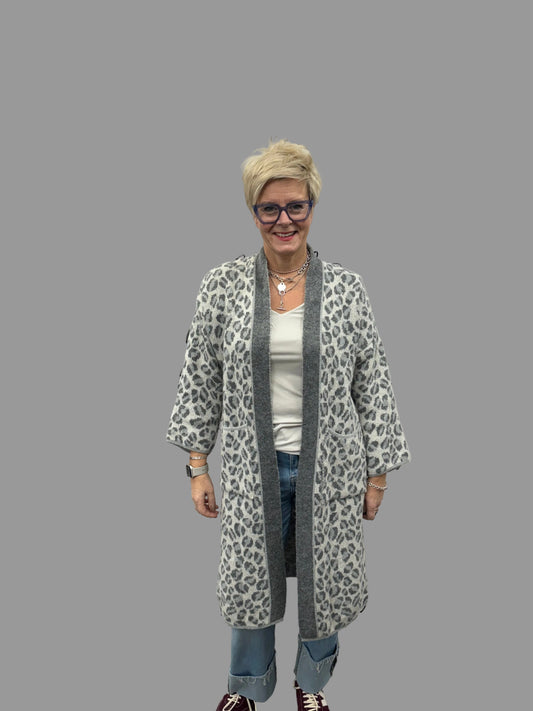 Grey Animal Print cardigan