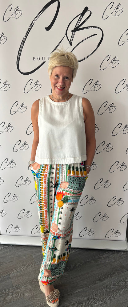 Sable Wide Leg Pant (Paradise Print)