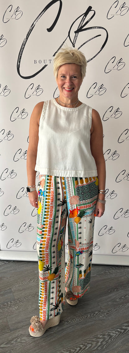 Sable Wide Leg Pant (Paradise Print)