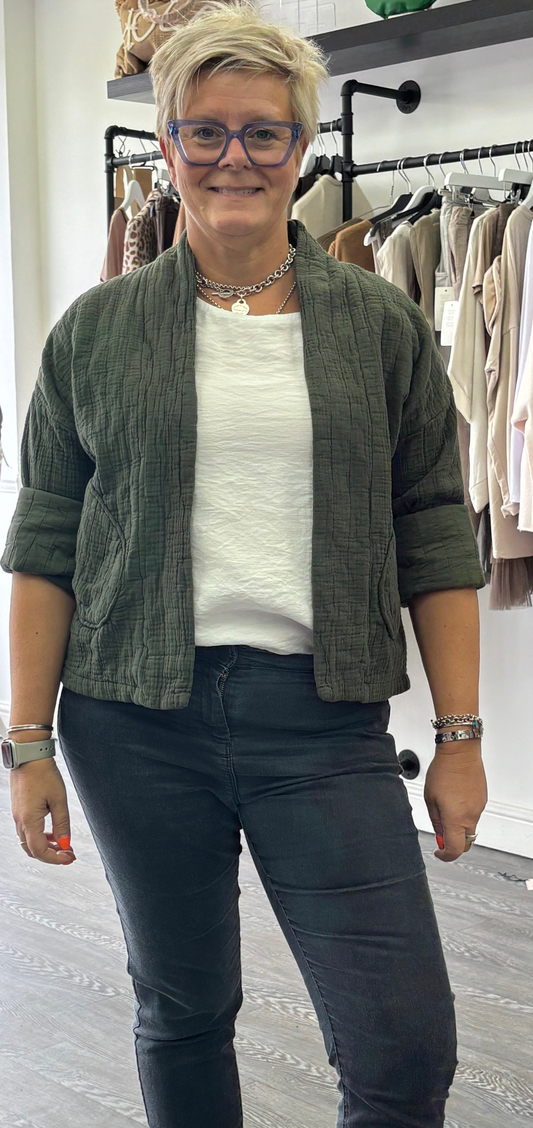 Khaki Short Padded Jacket