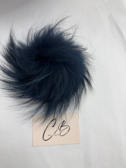 Pom pom  Keyring - navy