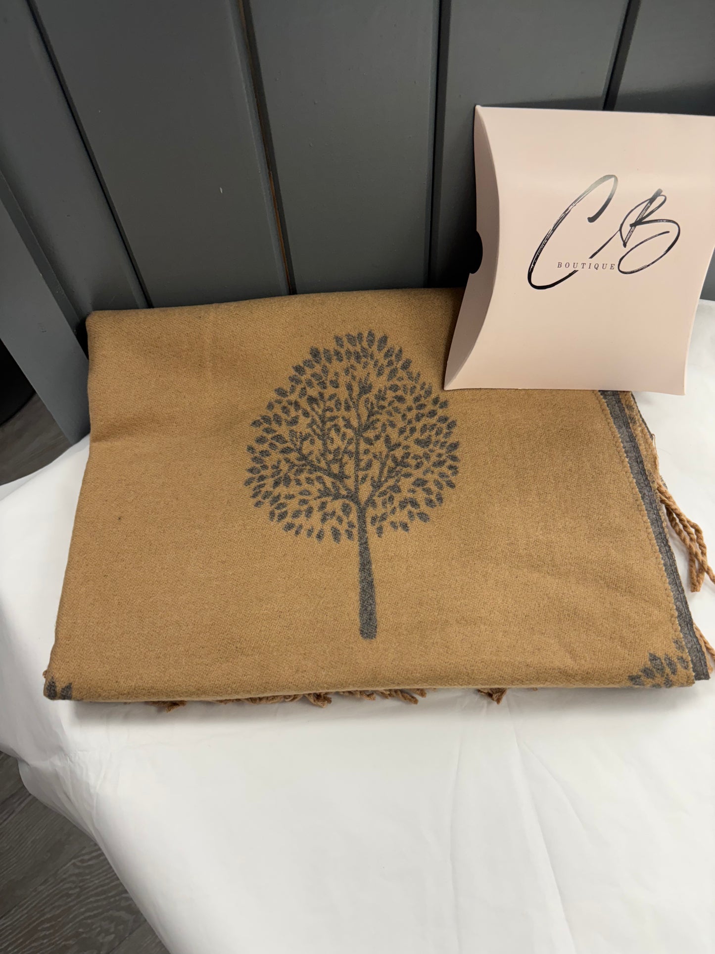 Taupe and Grey designer style scarf