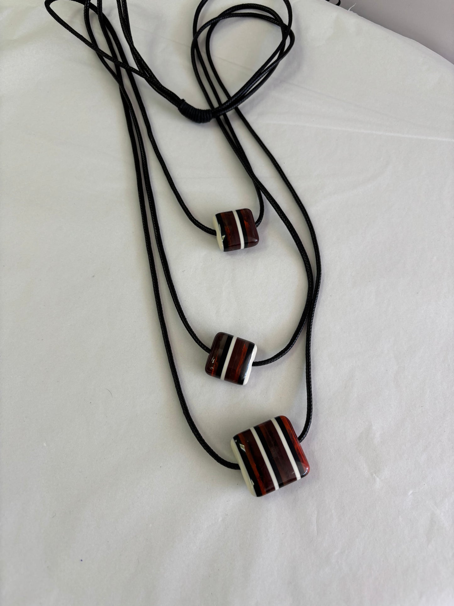 Brown striped necklace
