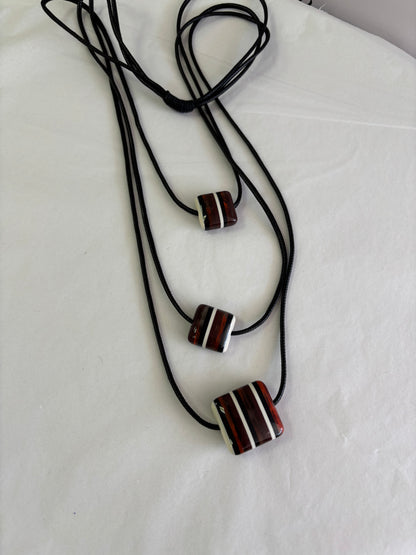 Brown striped necklace