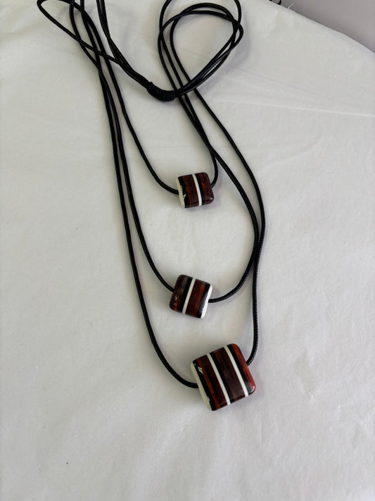 Brown striped necklace