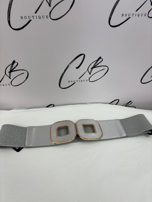 Silver belt with square
