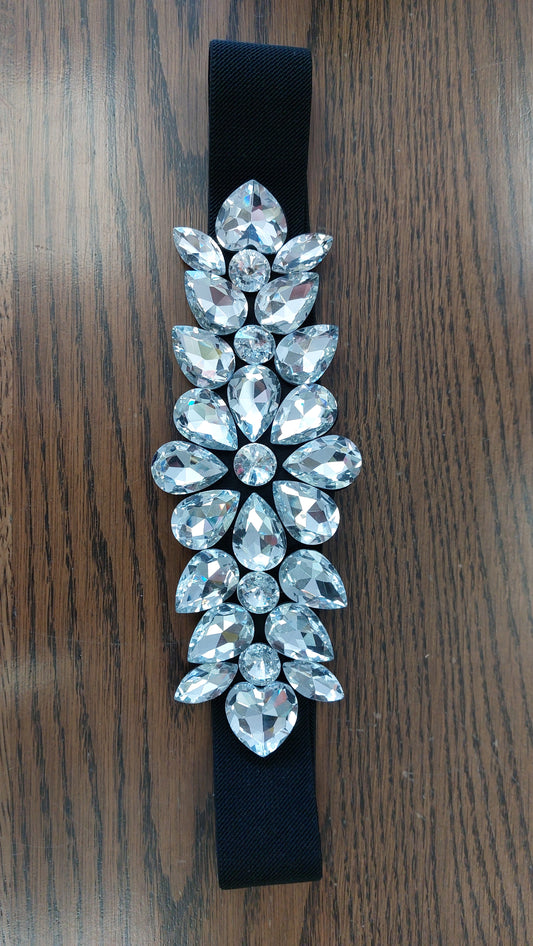 Black Belt with Diamonte Buckle