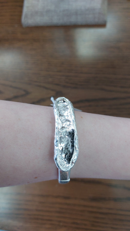 Expanding Silver Bracelet With Bar
