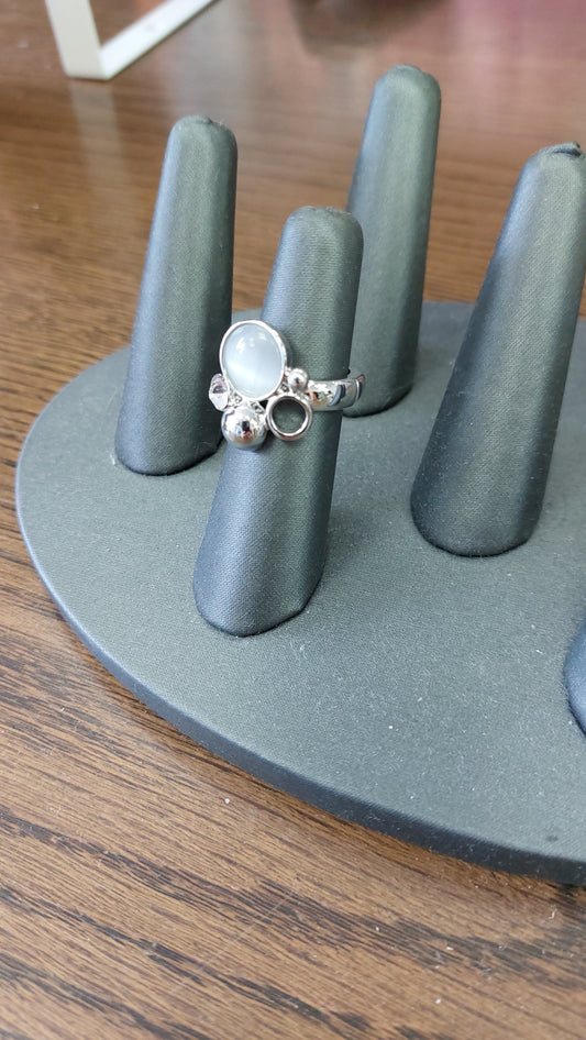 Crystal Stone Expanding Ring