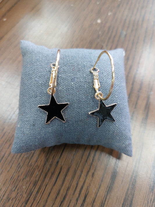 Black Star Earrings