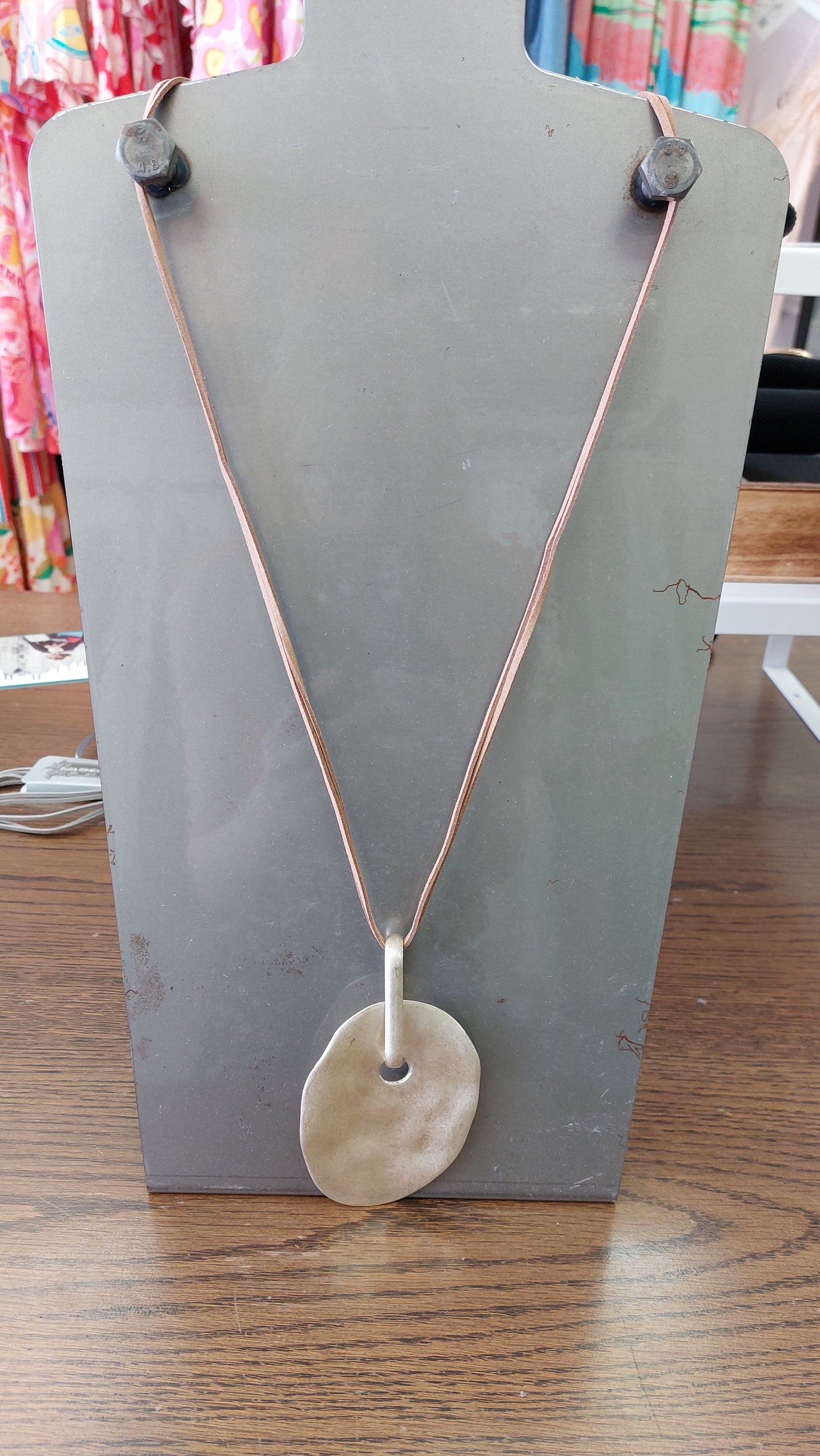 Beaten Pendant On Long Twin Suede