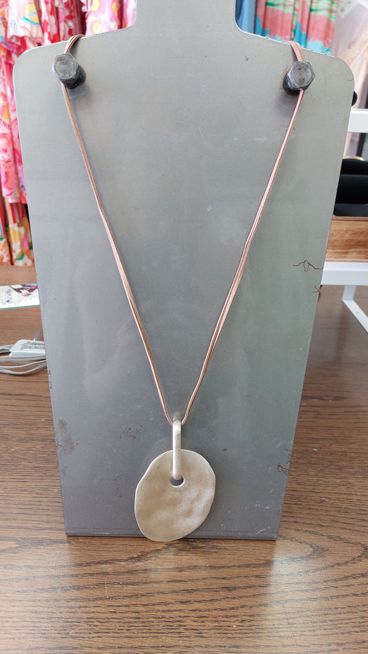 Beaten Pendant On Long Twin Suede