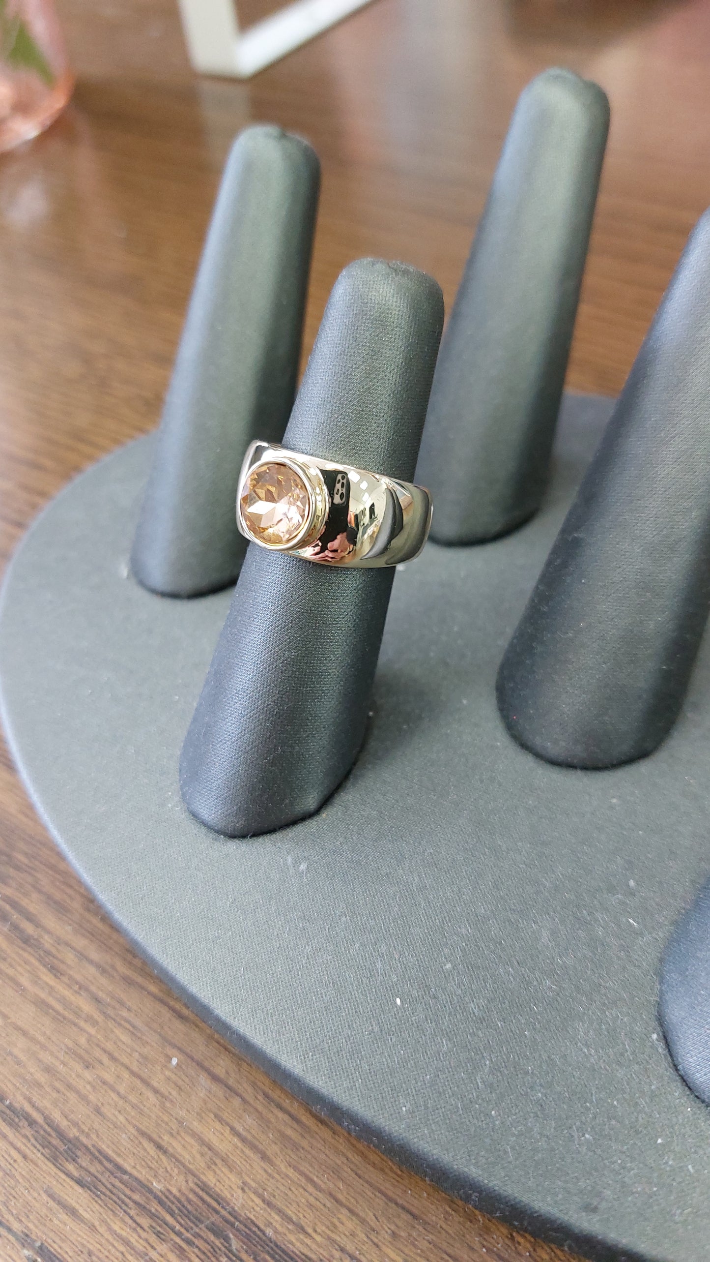 Large Coloured Diamanté Expanding Ring