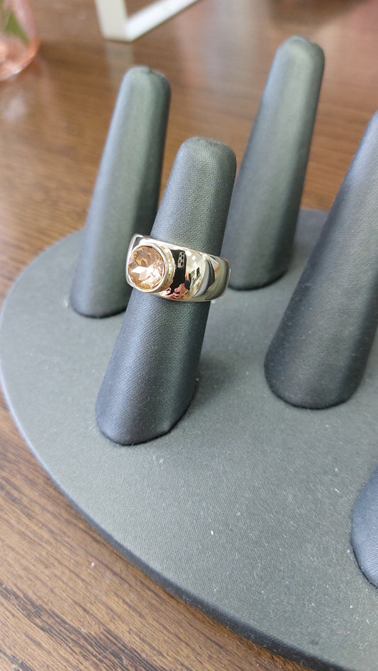 Large Coloured Diamanté Expanding Ring