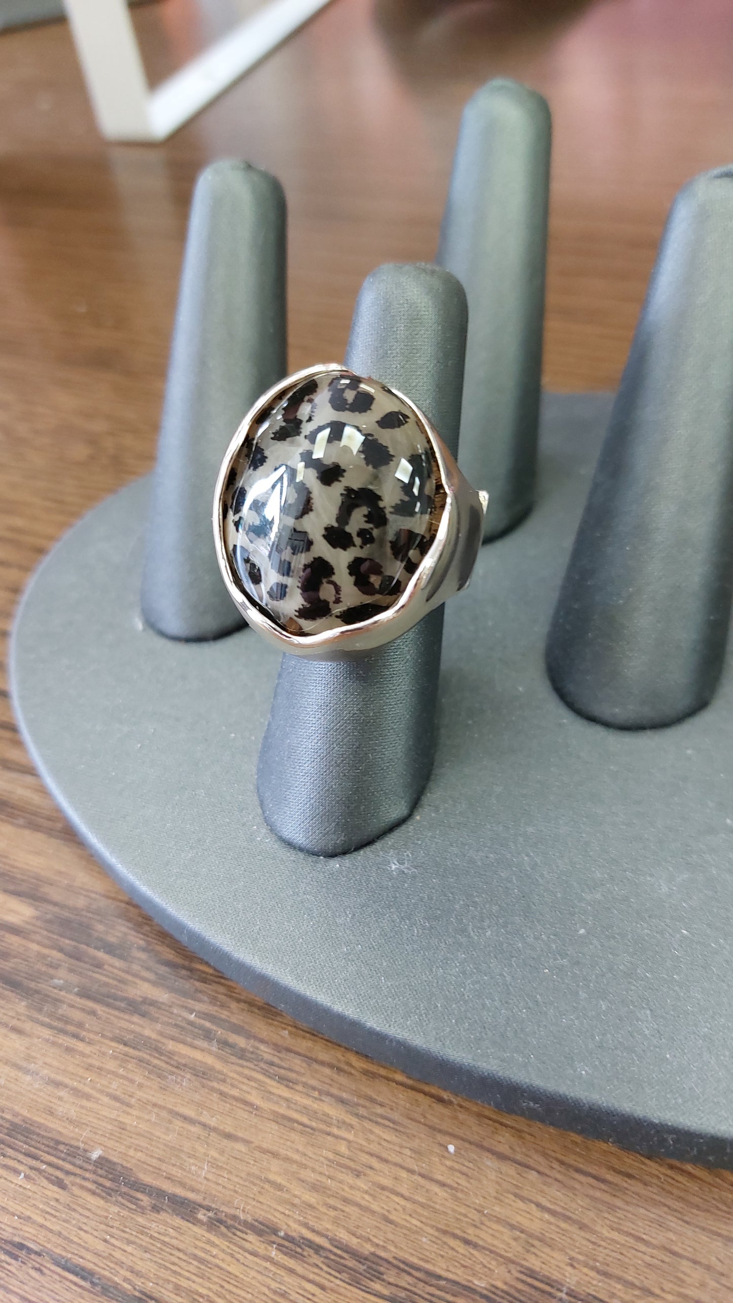 Leopard Print Stone Ring