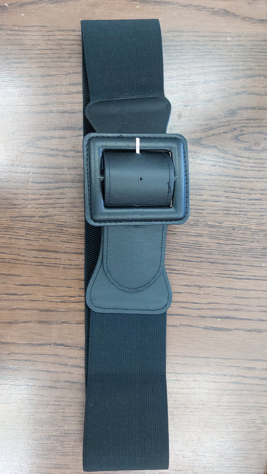 Black belt with square black buckle